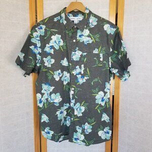 Men's Hawaiian Shirt Size Large Old Navy EUC Gray And Blue